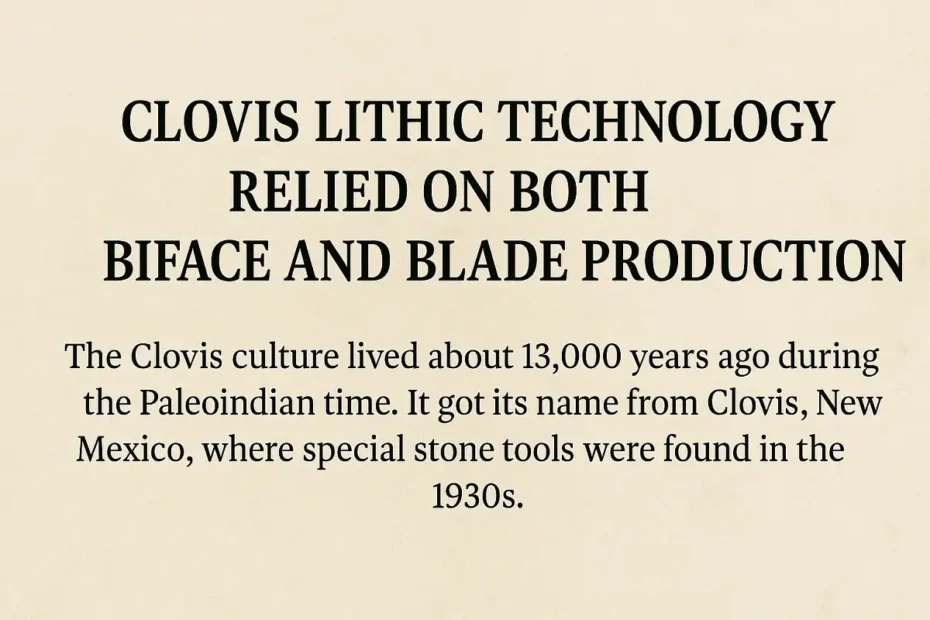 Clovis Lithic Technology Relied on Both Biface and Blade Production