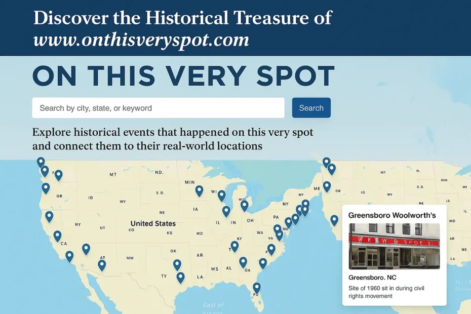 www.onthisveryspot.com interactive map showing historical event locations.